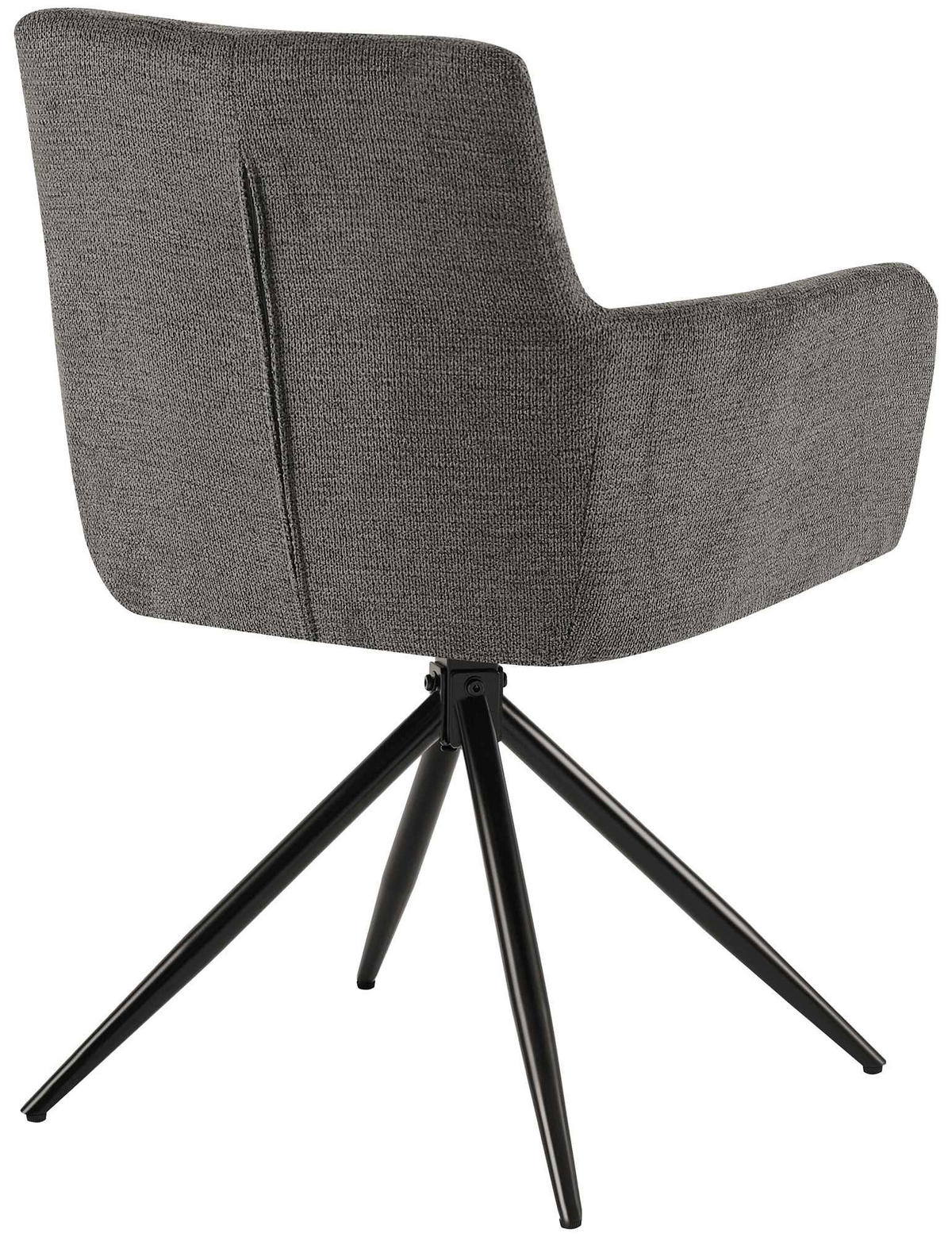 ESSZIMMERSTUHL 2er Set Debas Stoff Dunkelgrau Wohnzimmerstuhl - Dunkelgrau, Textil (59/87/59cm) - DELUKE