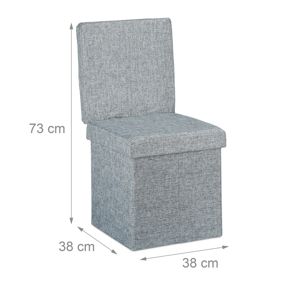FALTBARER Sitzhocker - Grau, Holzwerkstoff/Textil (38/73/38cm) - Relaxdays