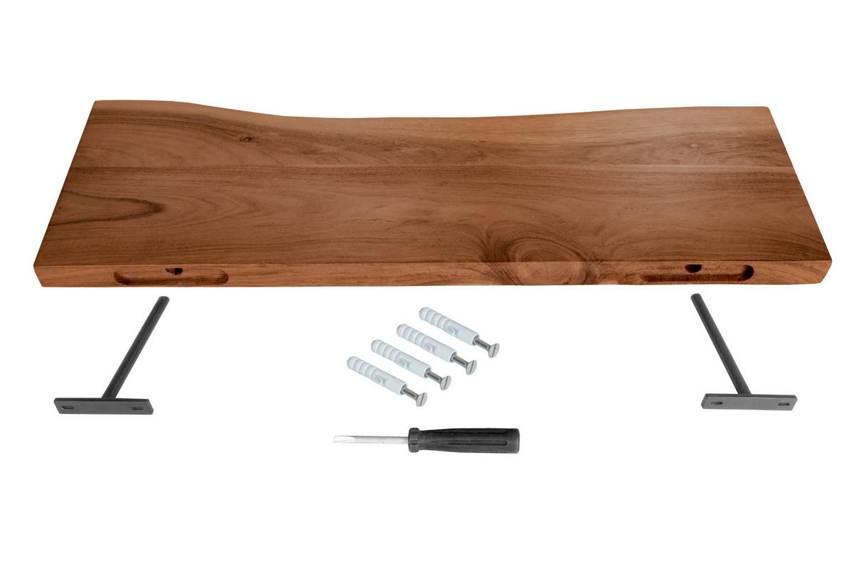WANDREGAL AMANDA - Braun/Akaziefarben, Holz (70/3/20cm) - SAM