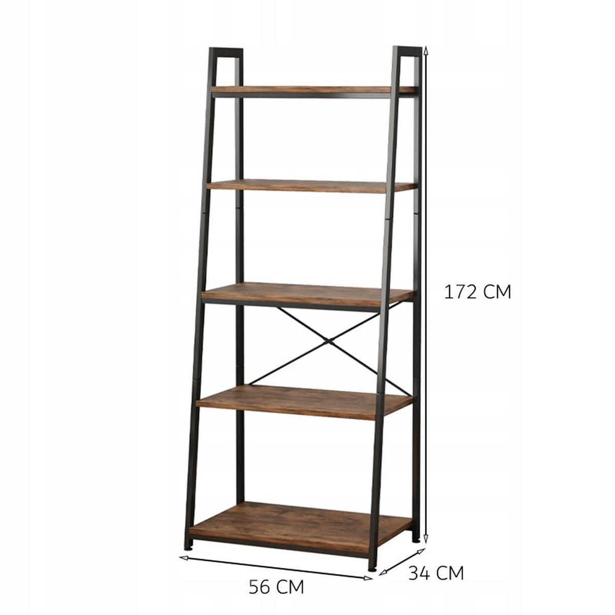 BÜCHERREGAL, braun 56/172/34 cm - Braun, Holzwerkstoff (56/172/34cm)