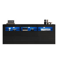 TV-SCHRANK in Schwarz mit Hochglanz-Front und LED 160/35/60 cm - Schwarz, Holzwerkstoff (160/60/35cm) - Redom