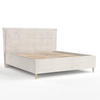 POLSTERBETT Cape Cod Creme 140/200 cm im Samtstoff - Creme/Naturfarben, Holz/Holzwerkstoff (140/200cm) - Maison de Reve