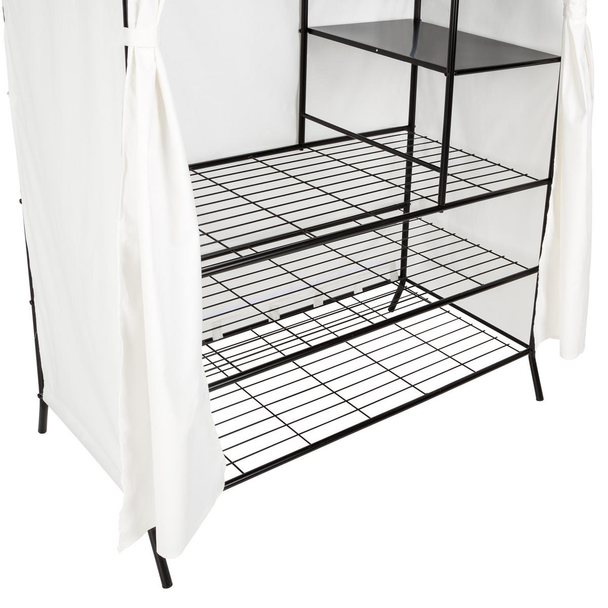 METALL-GARDEROBENSCHRANK ,112 x 207 x 57 cm,schwarz - Schwarz, Metall (57/207/112cm) - tectake