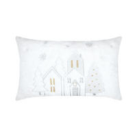 WEIHNACHTSKISSEN HoHoHo 30/50 cm - Weiß, Textil (50/30cm)