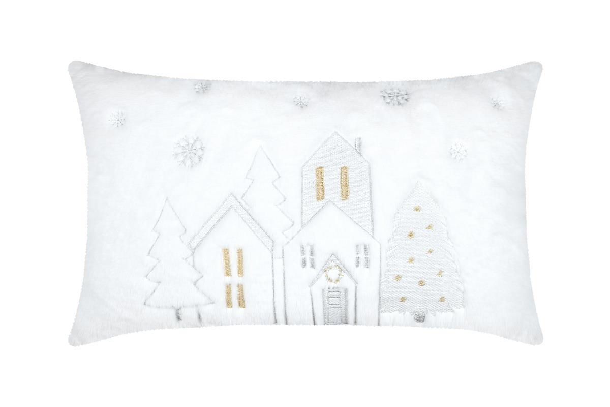 WEIHNACHTSKISSEN HoHoHo 30/50 cm - Weiß, Textil (50/30cm)