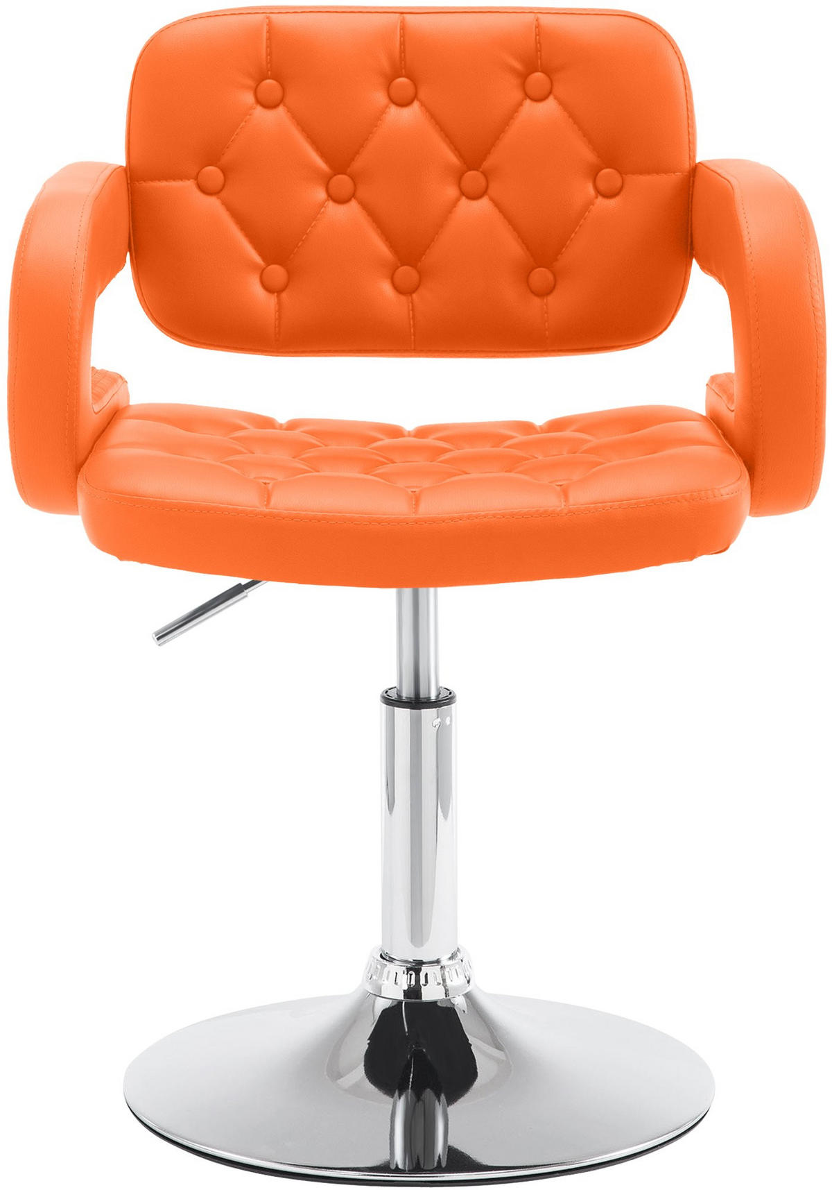 SESSEL Lederlook orange - Chromfarben/Orange, Textil/Metall (62/76/55cm) - CLP
