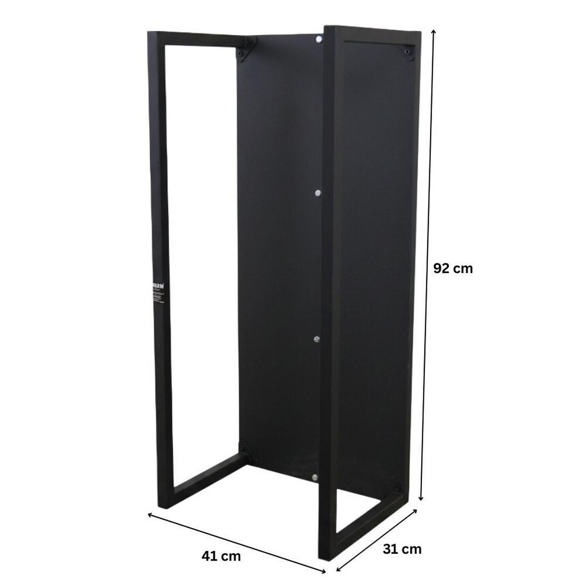 KAMINHOLZREGAL Phoenix innen & außen für Wandmontag 92x41x31cm Schwarz - Schwarz, Metall (41/92/31cm) - PROREGAL