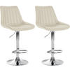 BARHOCKER 2er Set Lederlook creme - Creme, Textil/Metall (49.5/91/50cm) - CLP