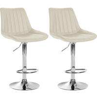 BARHOCKER 2er Set Lederlook creme - Creme, Textil/Metall (49.5/91/50cm) - CLP