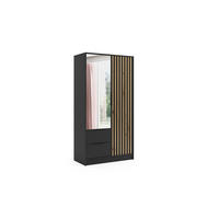 KLEIDERSCHRANK NERA - 120 cm - Schwarz|Eiche Artisan - Schwarz/Eiche Artisan, Holzwerkstoff (102/200/51cm) - ALTDECOR