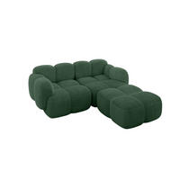 ECKSOFA modulares Sofa Rechts Miko-L1 214x205x75 Grün Cord - Waldgrün/Schwarz, Holzwerkstoff/Kunststoff (214/205cm) - ALTDECOR