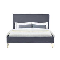 BETT Riverside Grau 140 x 190 cm - Grau, Holz (140/190cm) - Concept Usine