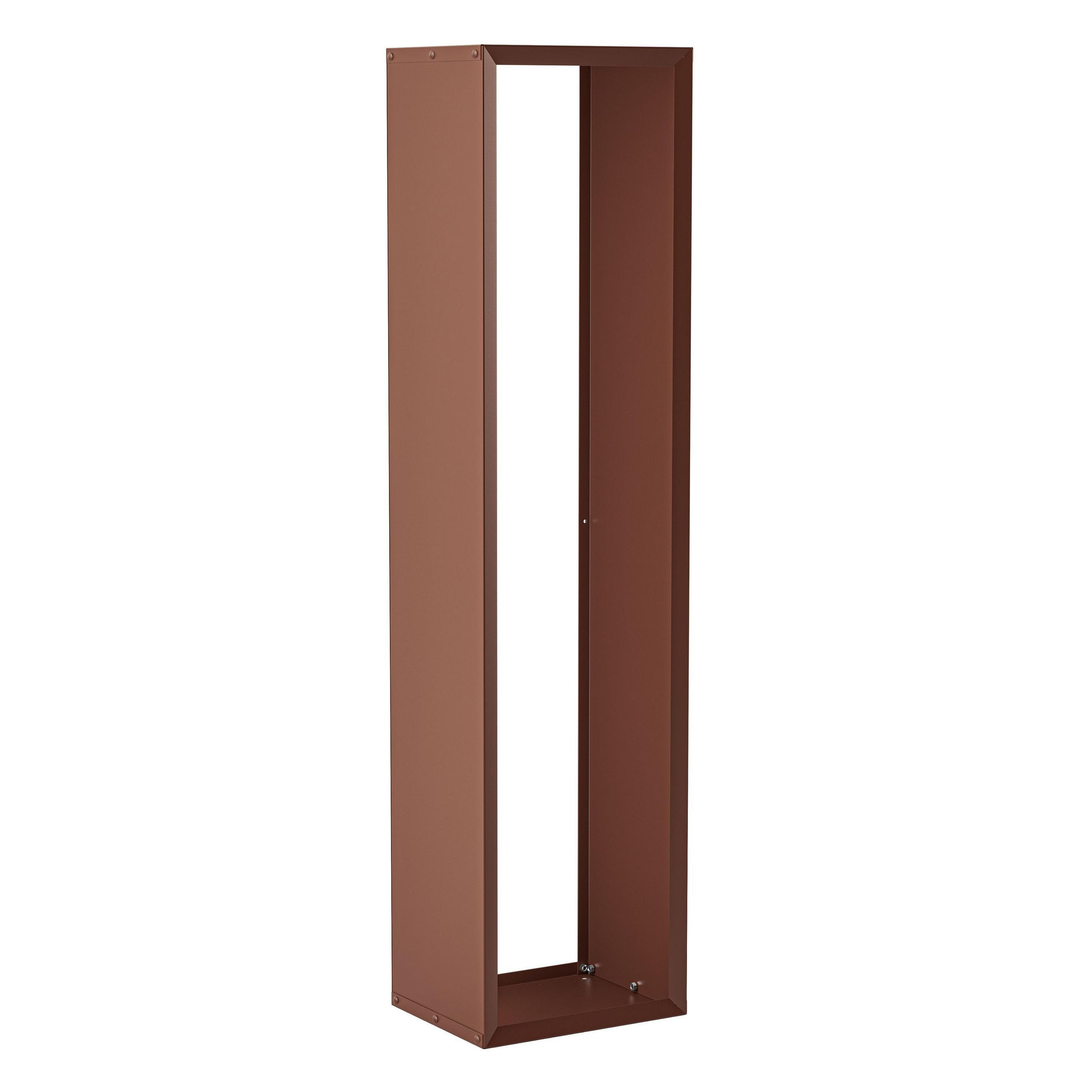 BRENNHOLZREGAL Wooker high Kaminholzregal Holzlagersystem Braun 49 x 199 cm - Braun, Metall (49/199/199cm) - Alberts