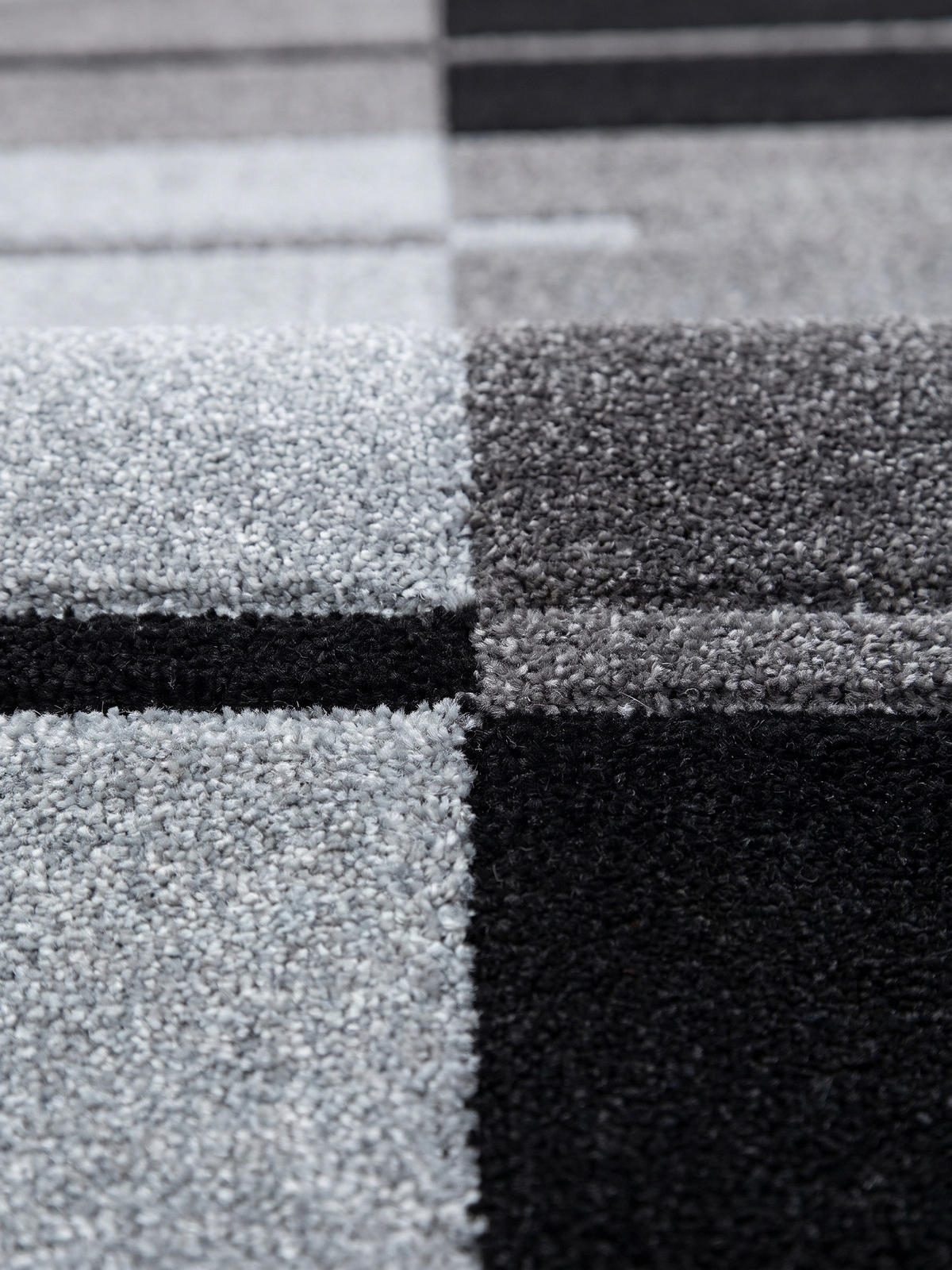 KURZFLORTEPPICH LATEMAR, kariert, Grau, 140 x 200 cm - Grau, Textil (140/200cm) - KADIMA DESIGN