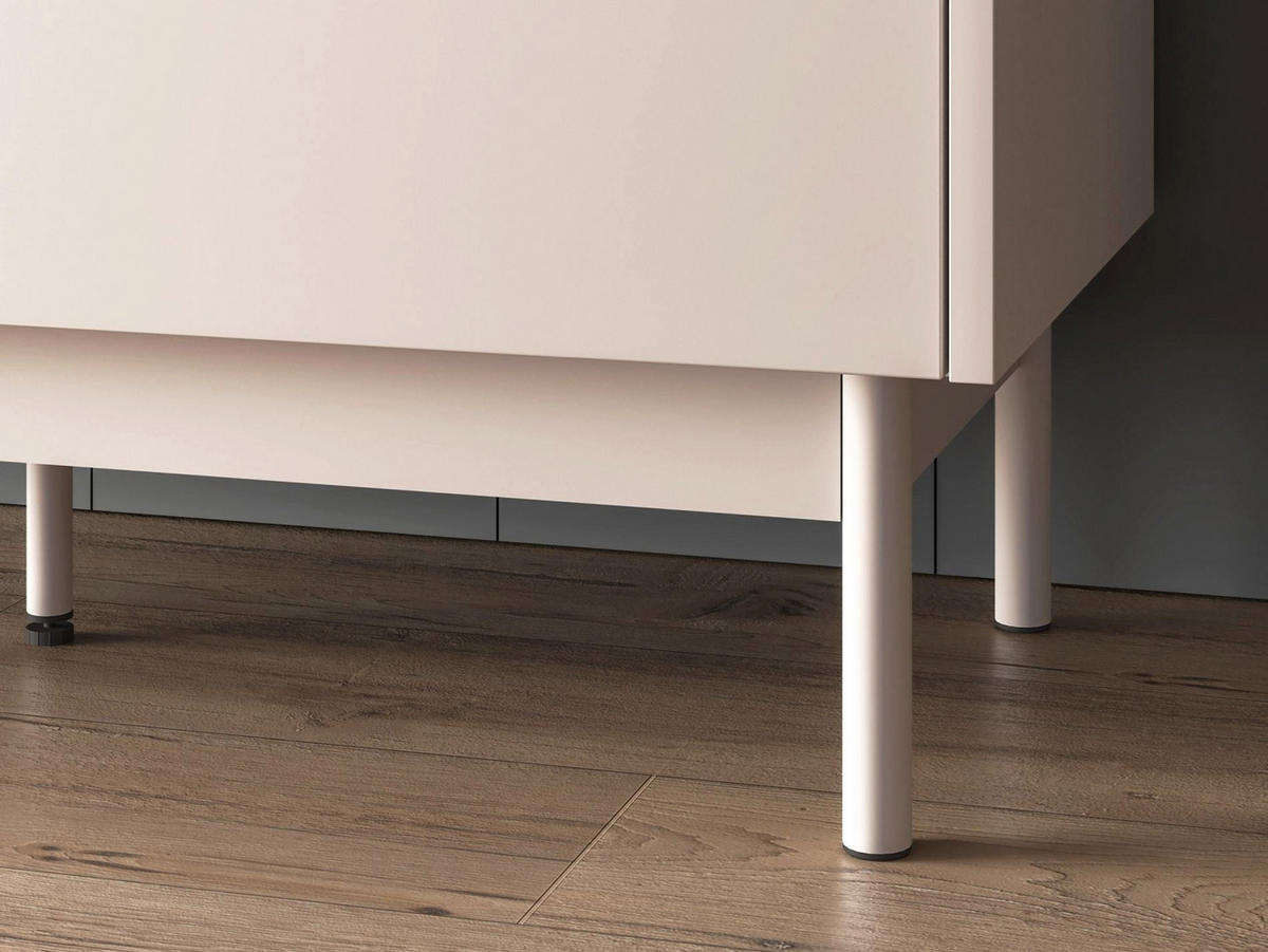 HIGHBOARD Dunea kašmírovo sivá/dekor duba 92 cm - taupe, kov/kompozitné drevo (92/156/40cm) - Selsey