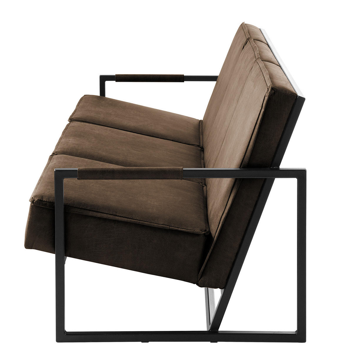 3-SITZER SOFA - Antiklederlook - Graubraun, Textil (185/74/82cm) - home24