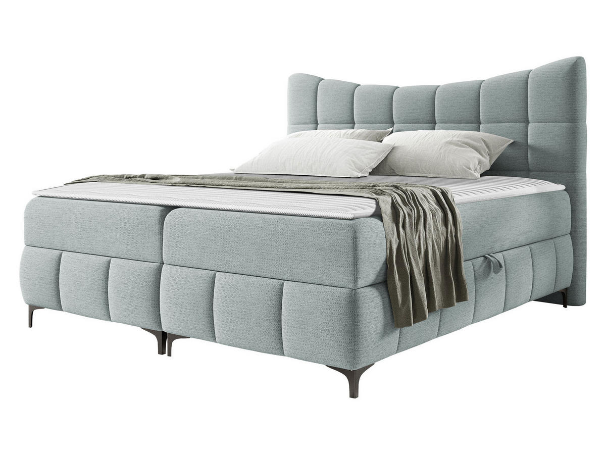 BOXBETT Nova - Schwarz/Grau, Holz/Textil (140/200cm) - MIRJAN24