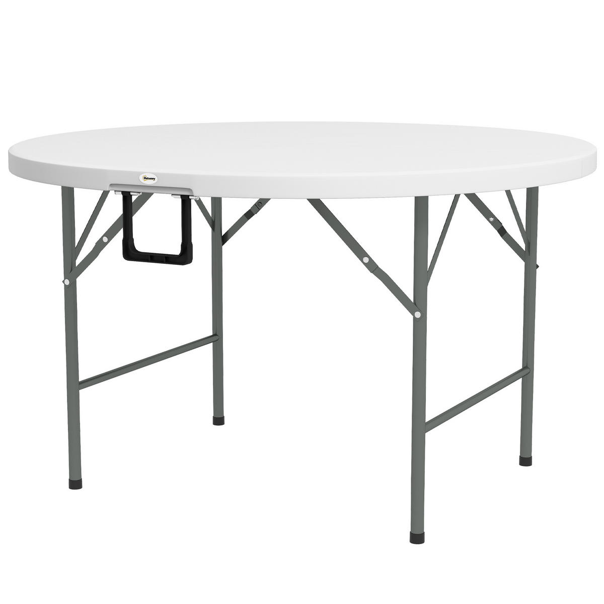 GARTENTISCH DE-14090 klappbar Ø122 cm für 6 Personen - Weiß, Kunststoff (122/122/73cm) - ComfortXL