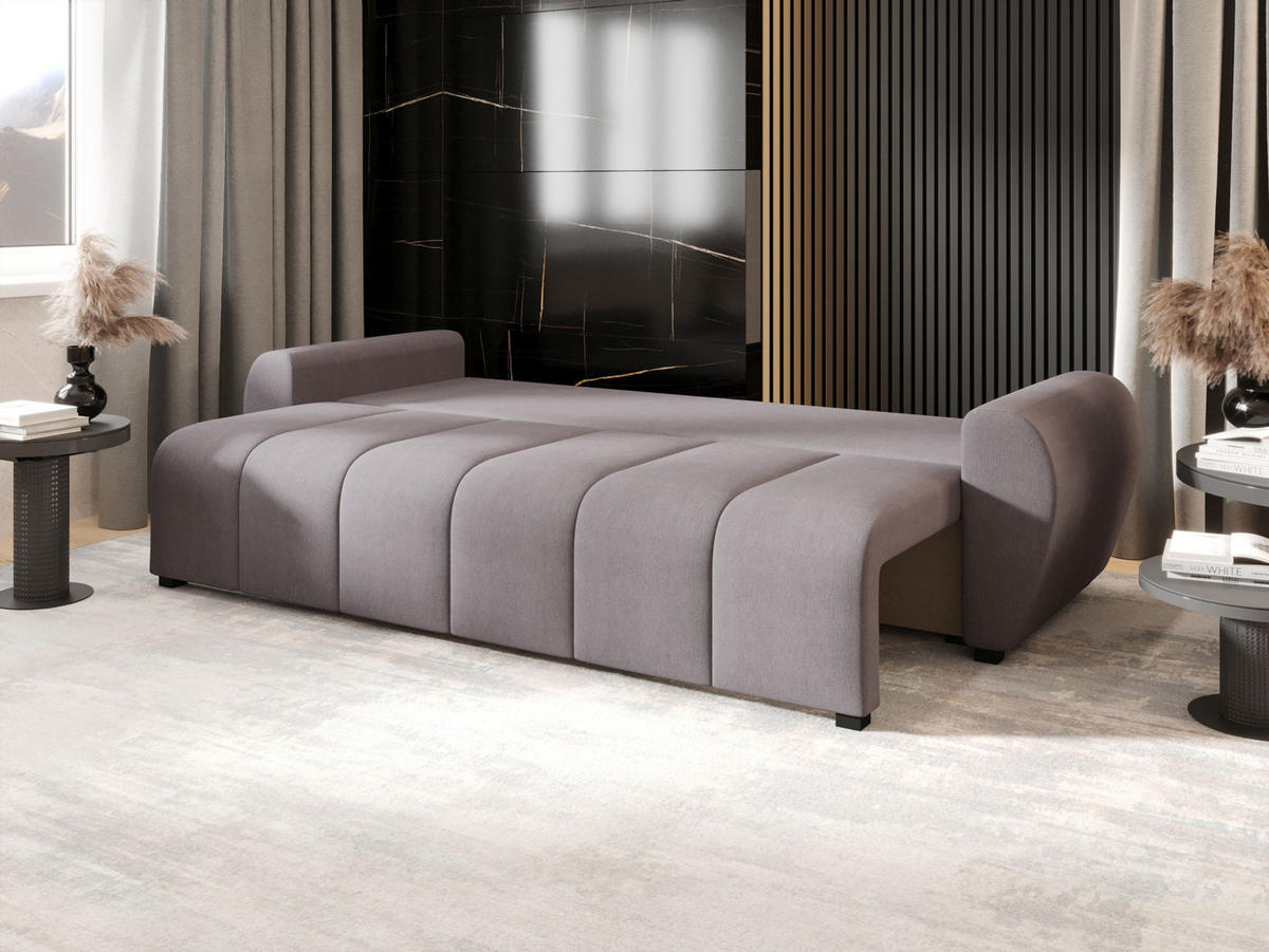 SOFA MOLISA mit Schlaffunktion COSMIC 160 mit Stauraum - Grau, Textil (86/82/246cm) - Bedante