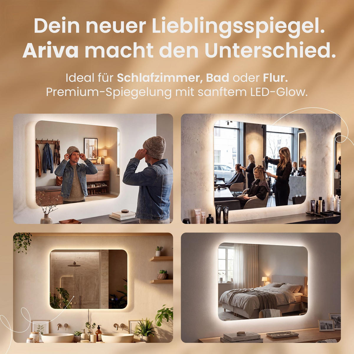 BADEZIMMERSPIEGEL eckig 80/3/60 cm Glas Klarglas - Klar, Glas (80/60/3cm) - CLP