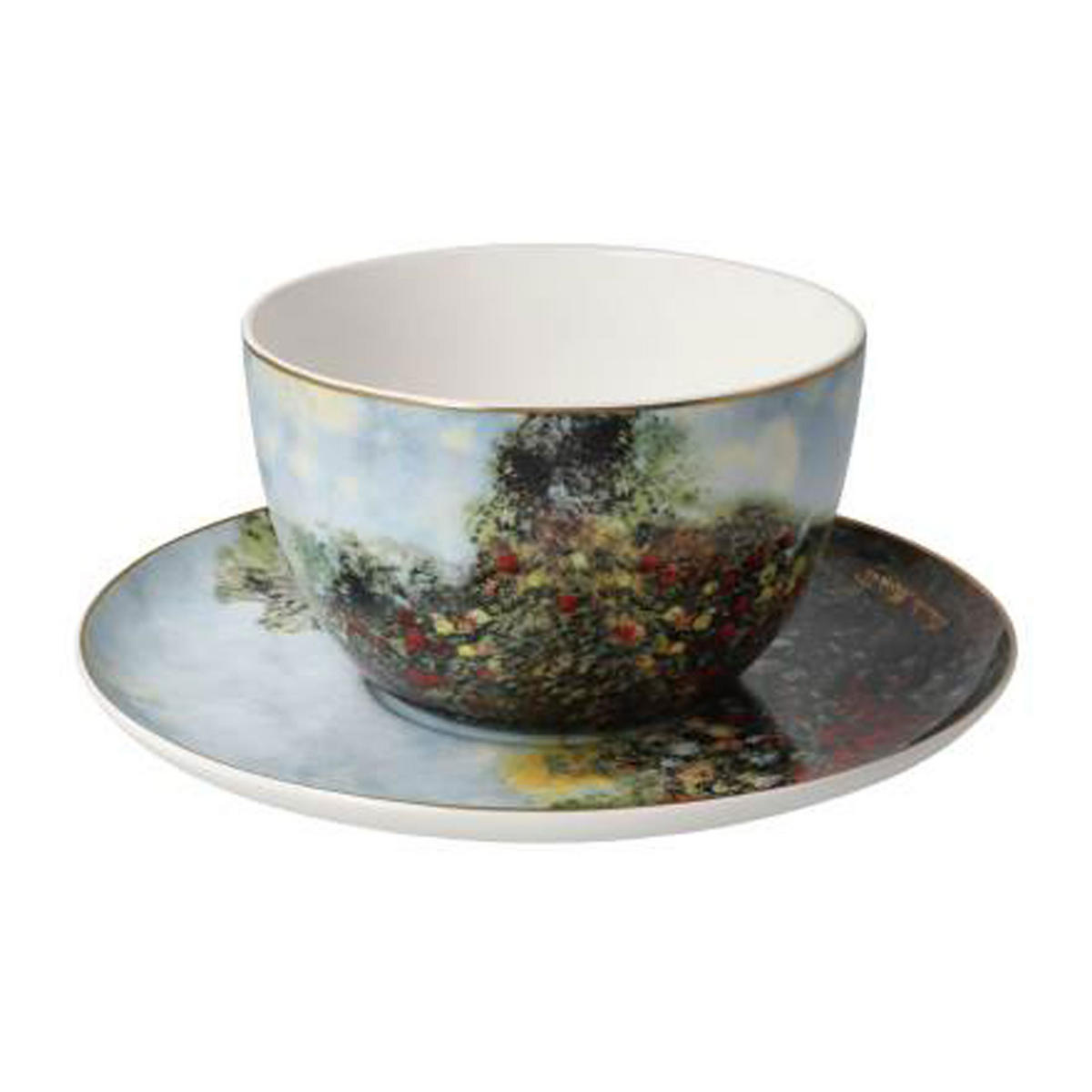 MILCHKAFFEETASSE Claude Monet - Das Künstlerhaus, Fine Bone China - Multicolor, Keramik (0.35L) - Goebel