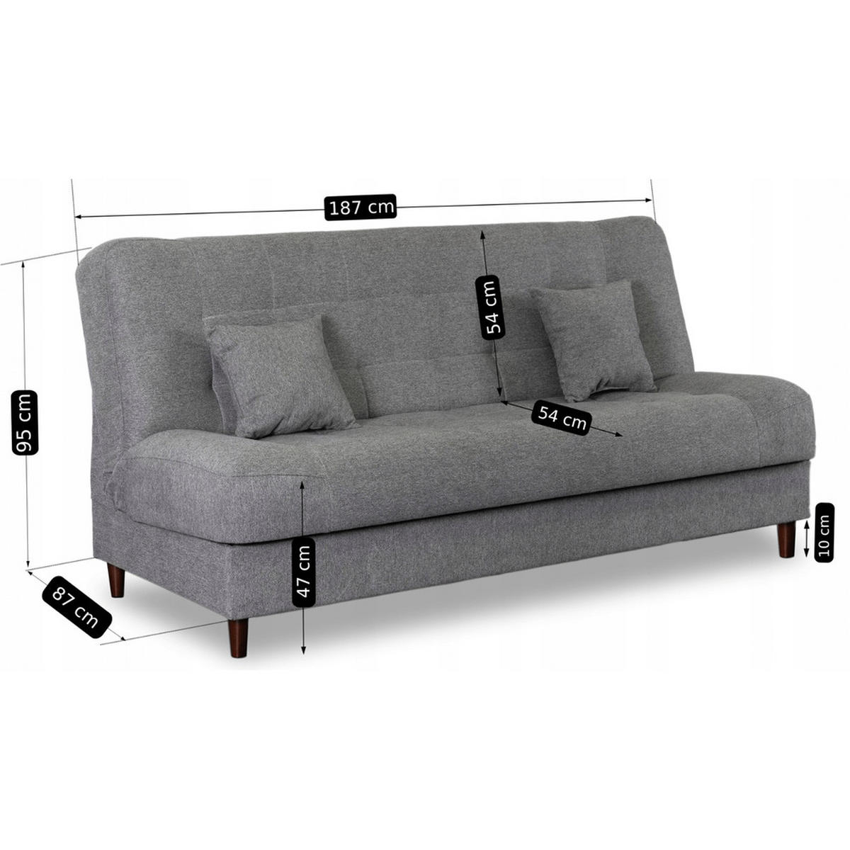 SCHLAFSOFA NEPAL ausziehbar Zweisitzer Grau - Braun/Grau, Holz/Holzwerkstoff (187/95/87cm) - makarowski meble