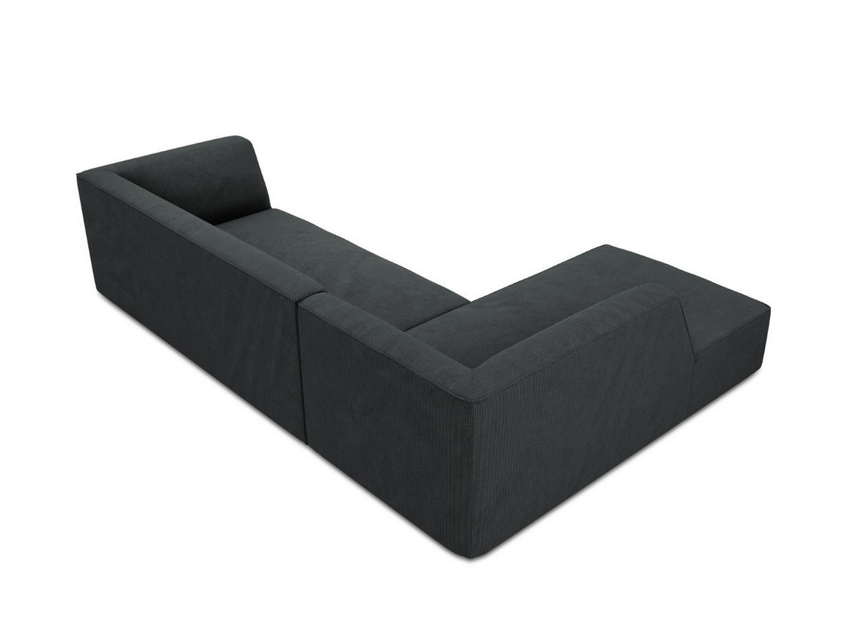 ECKSOFA links Ruby aus Cord schwarz 4 Sitzplätze - Schwarz, Textil (180/273cm) - Micadoni