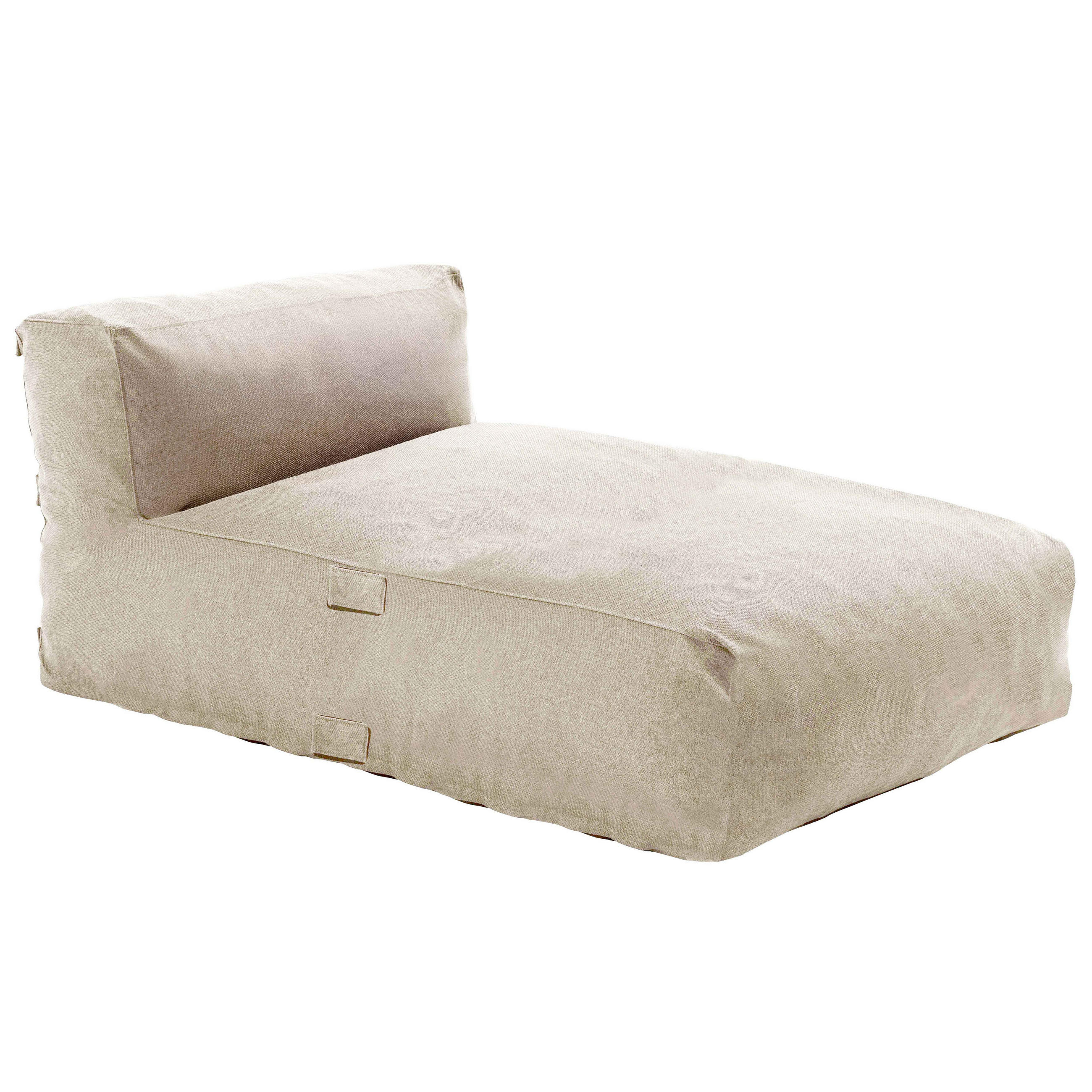 CHAISELONGUE, Beigefarbe - Beige, Textil (85/65/160cm) - Oviala