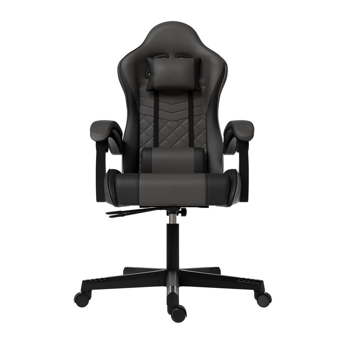 GAMINGSTUHL HyperSeat grau/schwarz - Grau, Kunststoff (63/131/121cm) - Juskys