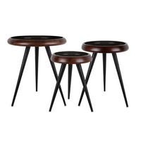 BEISTELLTISCH 3er-Set Tripod 52/52/59 cm - Schwarz, Holz (52/52/59cm) - Leitmotiv