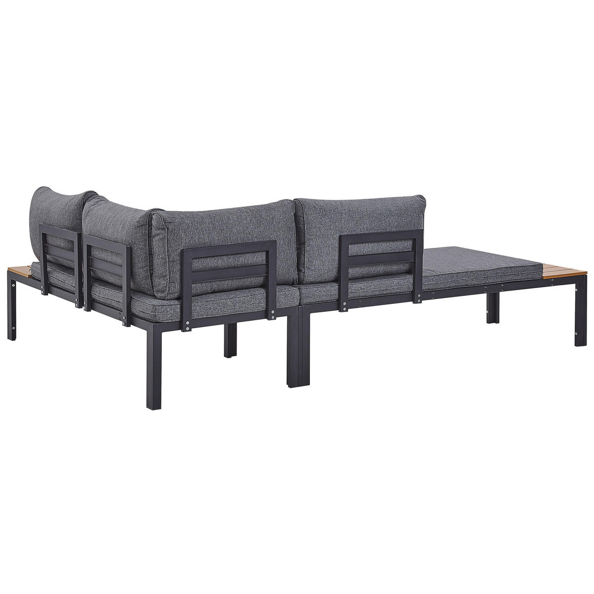 LOUNGE-SET 4-Sitzer schwarz modular Pienza - Schwarz, Holzwerkstoff - Beliani
