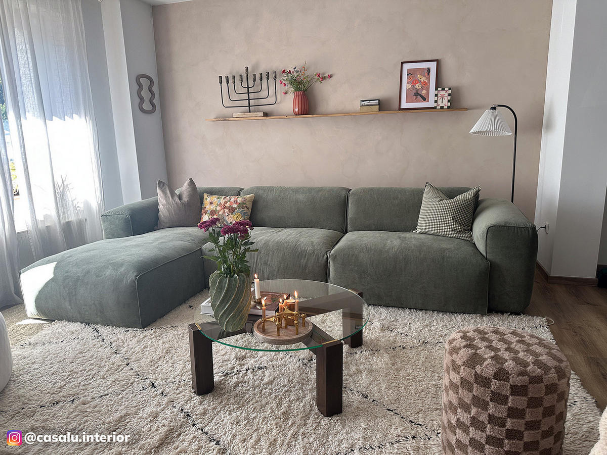 3-SITZER ECKSOFA mit Longchair - Dunkelgrün/Schwarz, Kunststoff/Textil (317/173cm) - home24