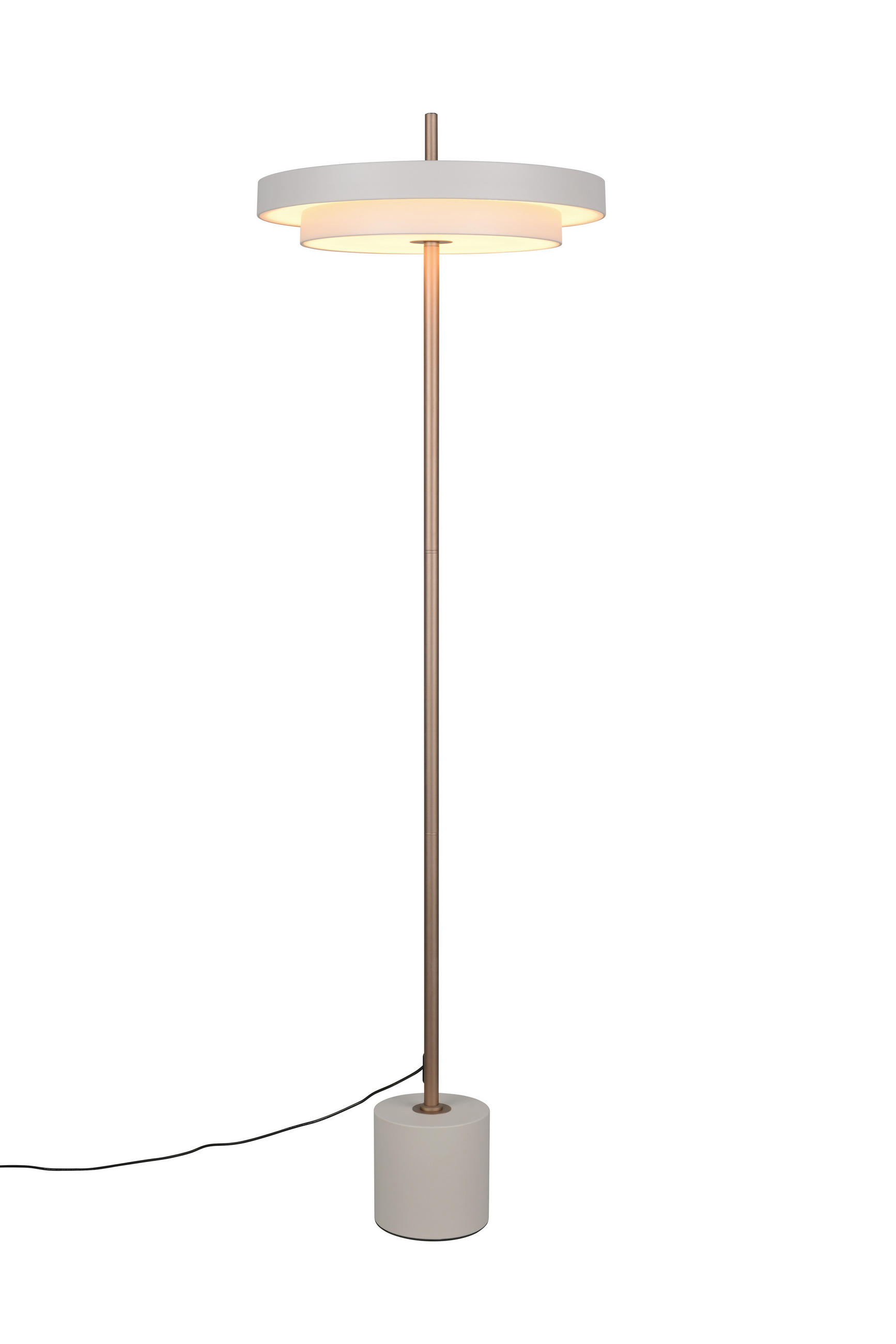 STEHLAMPE KEATON - Grau - 40/40/138 cm - Grau, Metall (40/40/138cm) - Trio Leuchten