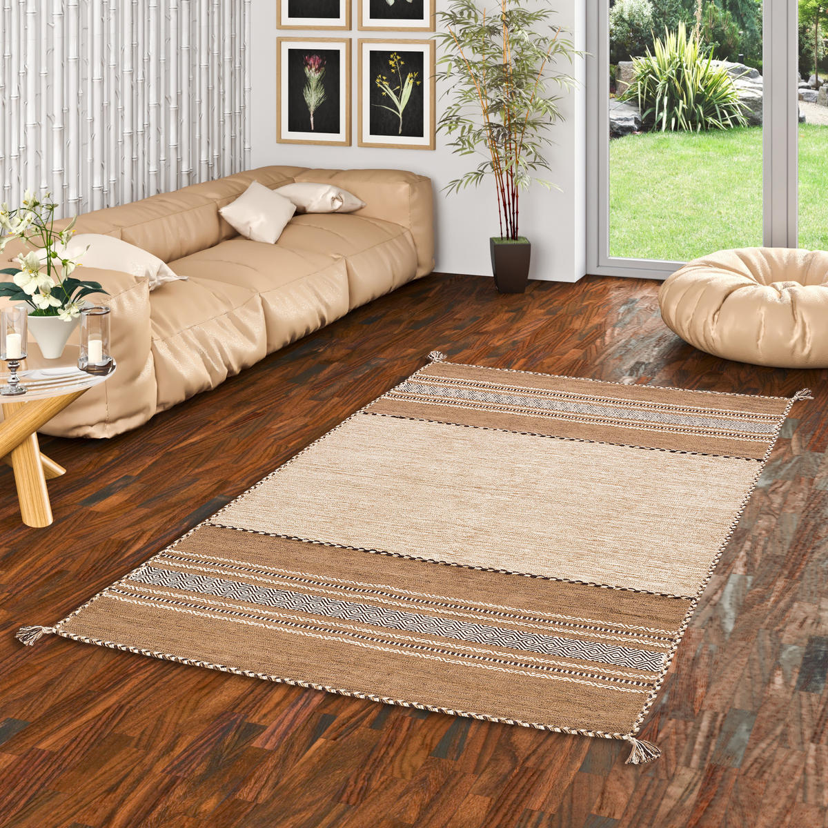 NATUR TEPPICH KELIM NAVARRO - Beige, Textil (200/300cm) - Pergamon