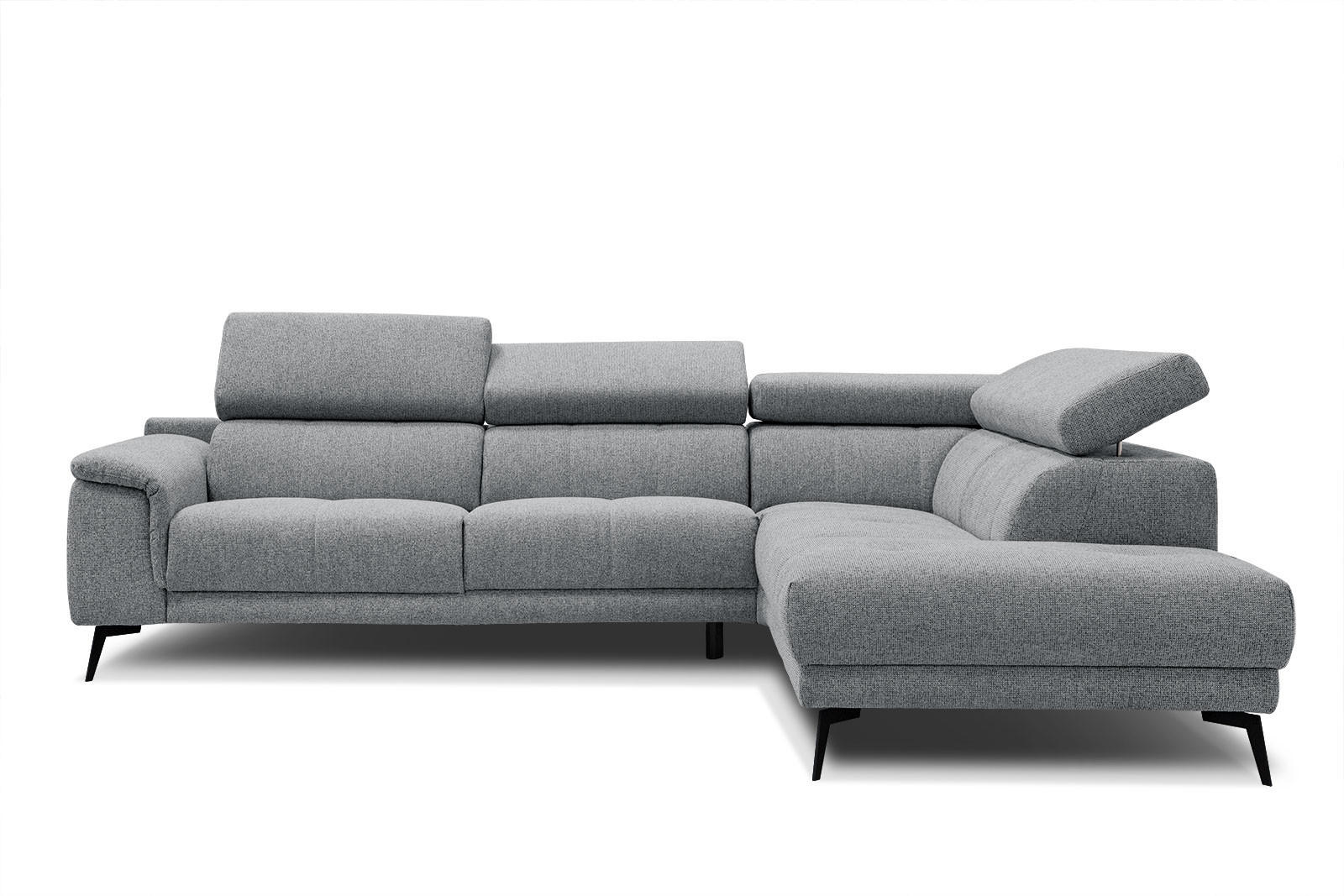 ECKSOFA FIERO 5-Sitzer, grau - Schwarz/Grau, Holzwerkstoff/Textil (290/228cm) - Courtois Laville