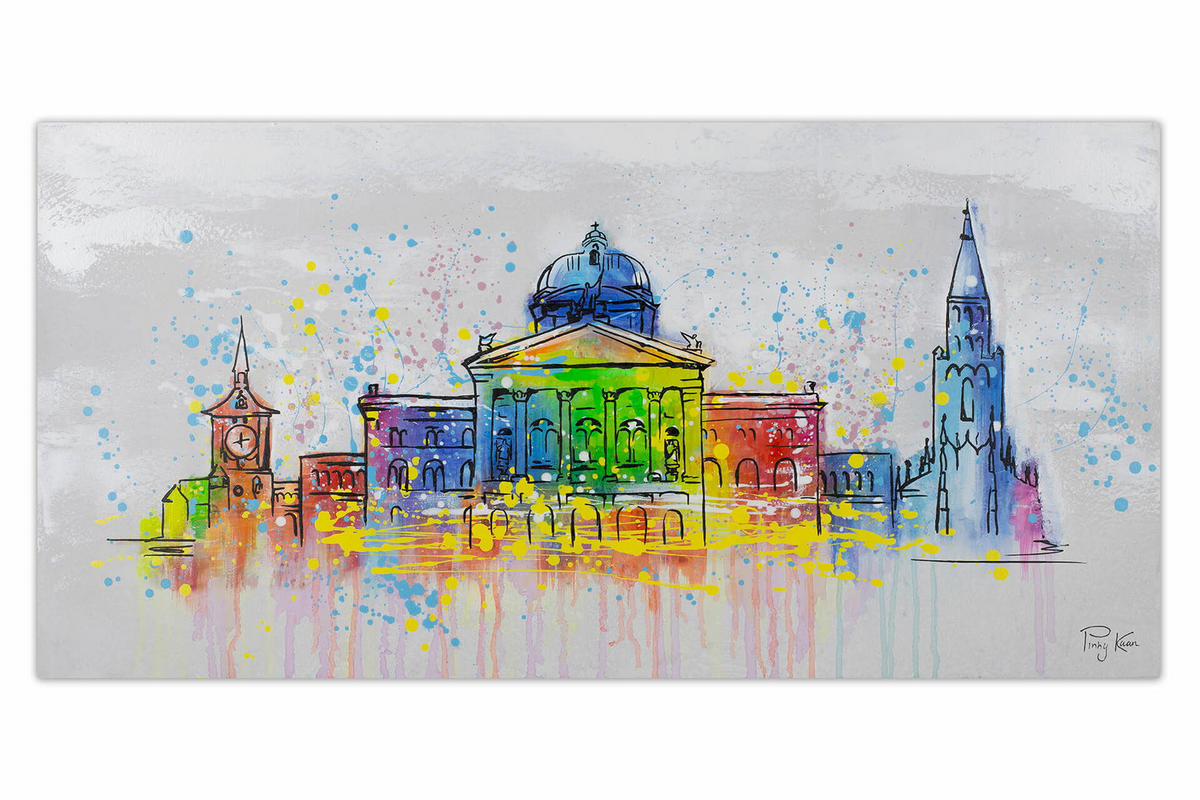 ACRYLBILD HANDGEMALT 120/60 cm - Grau, Holz/Textil (120/60cm) - KUNSTLOFT