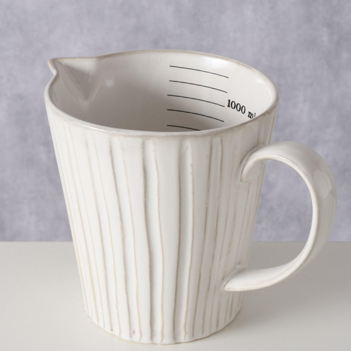 KERAMIKMESSBECHER Evyna 1400 ml - Weiß, Keramik (1.4L) - Boltze Home