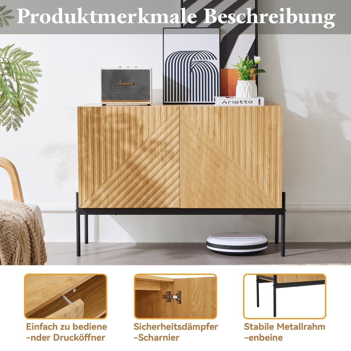 MEHRZWECKSCHRANK in Holzoptik 100/40/70 cm - Hellbraun, Holzwerkstoff (40/70/100cm) - Urban Meuble