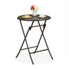 GARTENTISCH - Braun, Kunststoff/Metall (60/60/75cm) - Relaxdays