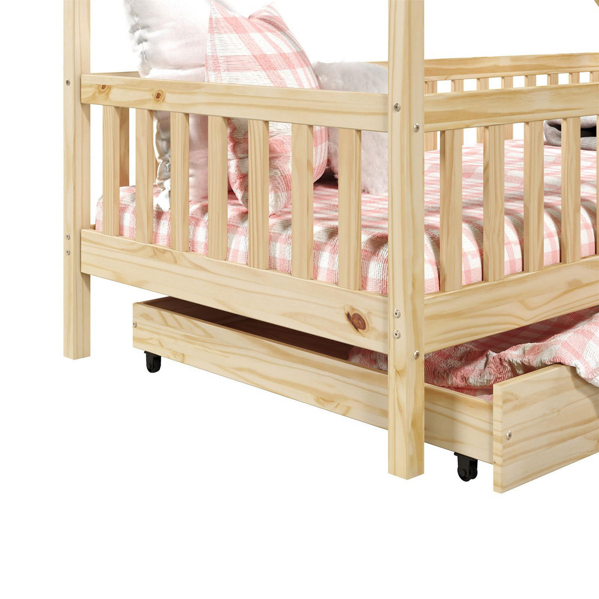 HAUSBETT ALVA 90X200 CM - Naturfarben, Holz (96/168/206cm) - IDIMEX