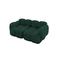 2-SITZER modulares Sofa Miko-S1 214x118x75 cm Grün Velours - Schwarz/Grün, Holzwerkstoff/Kunststoff (214/75/118cm) - ALTDECOR