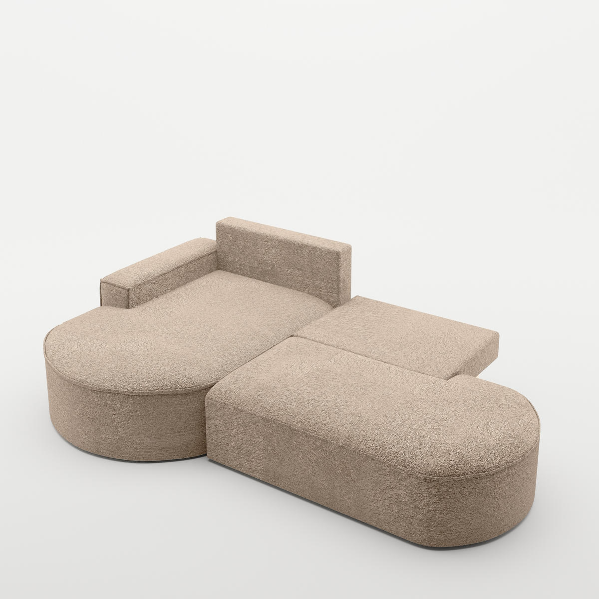 ECKSOFA Modena Pro - Komfort Und Stil stoff Arena Dunkelbeige Links - Taupe, Holz (278/179cm) - Kaiser Möbel