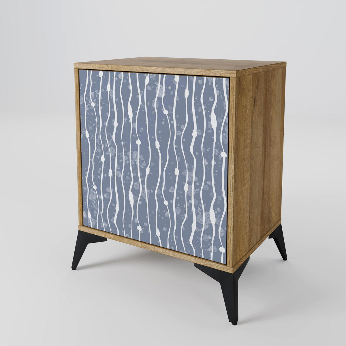 SIDEBOARD GRAPHITE RAIN, Eichefarben, 57,5x42x77,5 cm, Schräge Buchenholzfüße - Eichefarben/Buchefarben, Holzwerkstoff/Buchenholz (57.5/77.5/42cm) - SpaceRebels