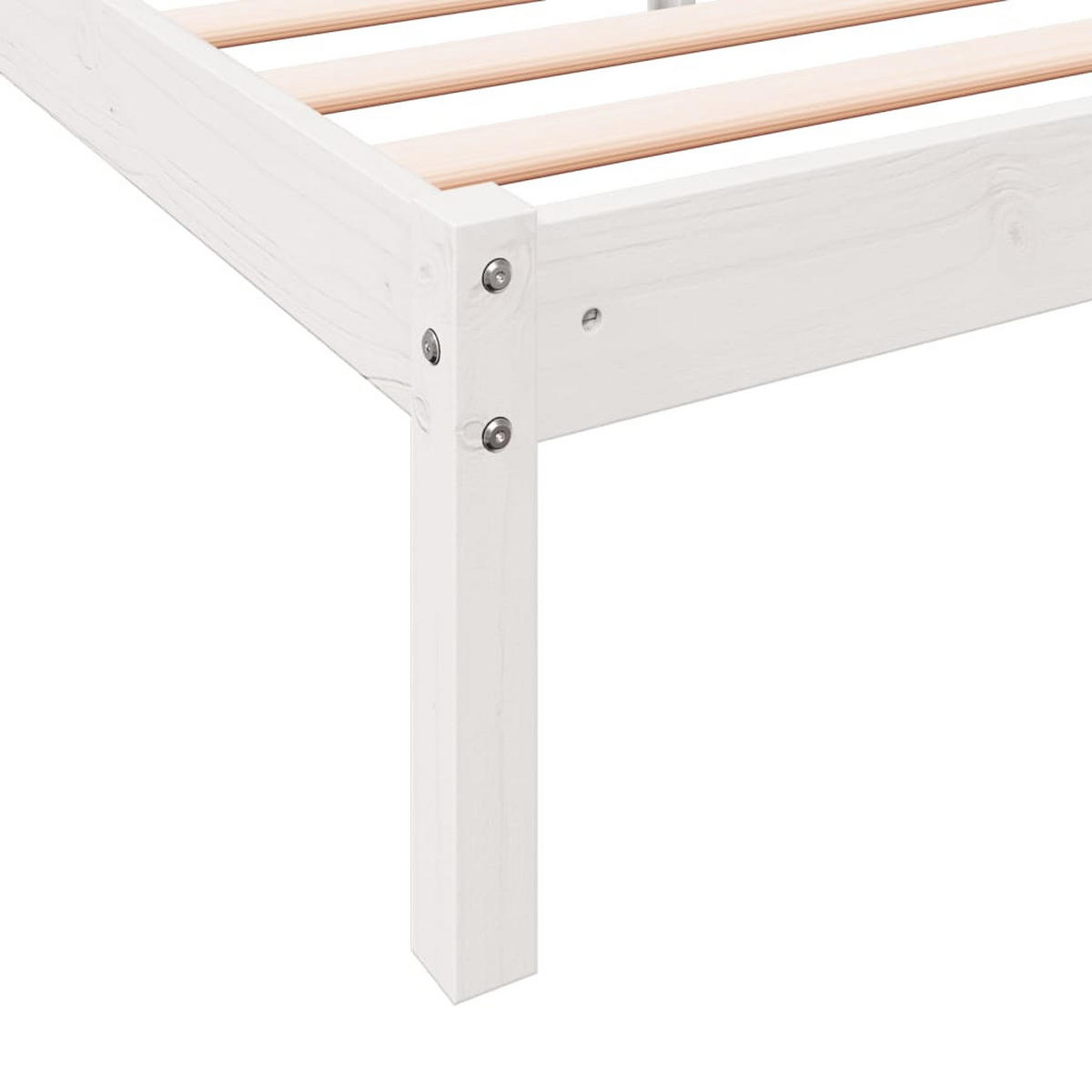 MASSIVHOLZBETT Extra Lang Ohne Matratze Weiss 140/220 Kieferholz - Weiß, Holz (140/220cm) - vidaXL