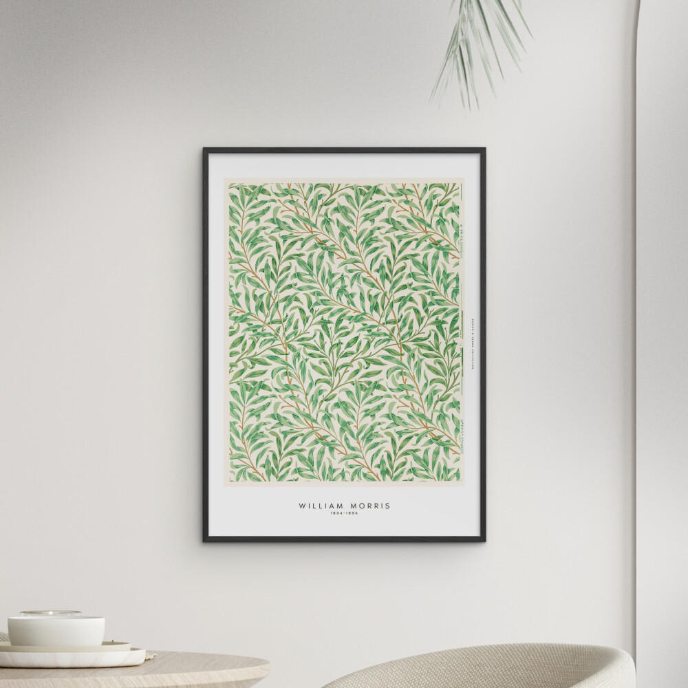 POSTER mit Rahmen William Morris - Green Leaves - Schwarz/Grün, Holz/Papier (30/40cm) - Poster&Frame