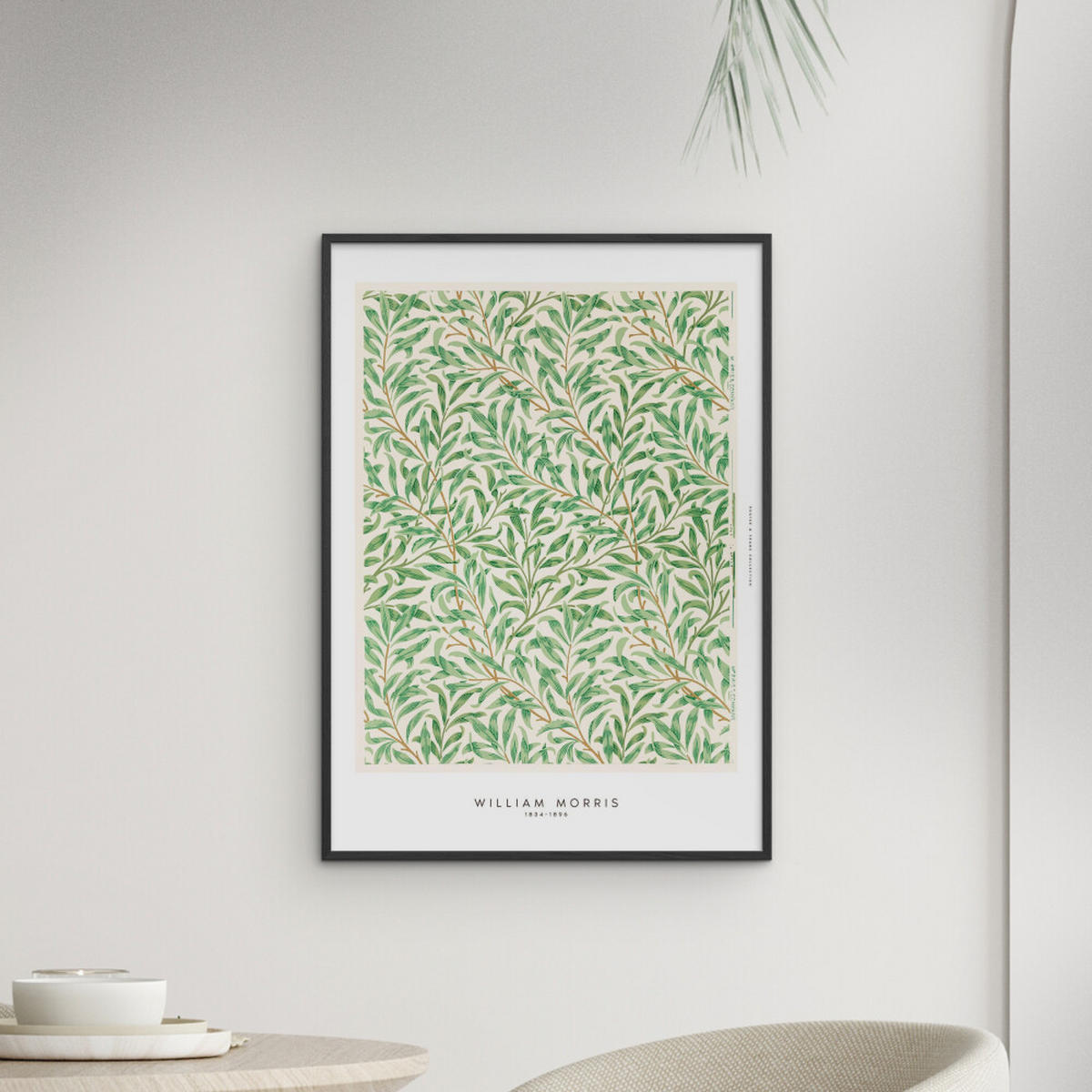 POSTER mit Rahmen William Morris - Green Leaves - Schwarz/Grün, Holz/Papier (30/40cm) - Poster&Frame
