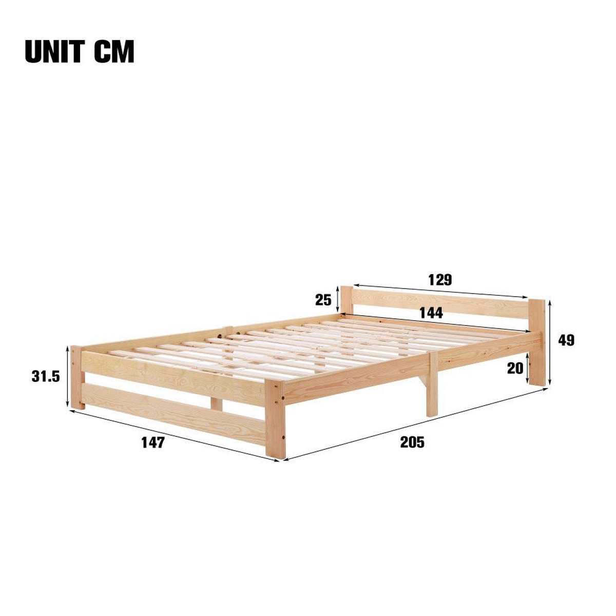 FUTONBETT 140/200 cm in Natur mit Lattenrost - Naturfarben, Holz - KOMHTOM
