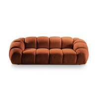 SOFA Diana aus Strukturierter Samt terrakotta 3 Sitzplätze - Terra cotta, Textil (114/72/234cm) - Micadoni