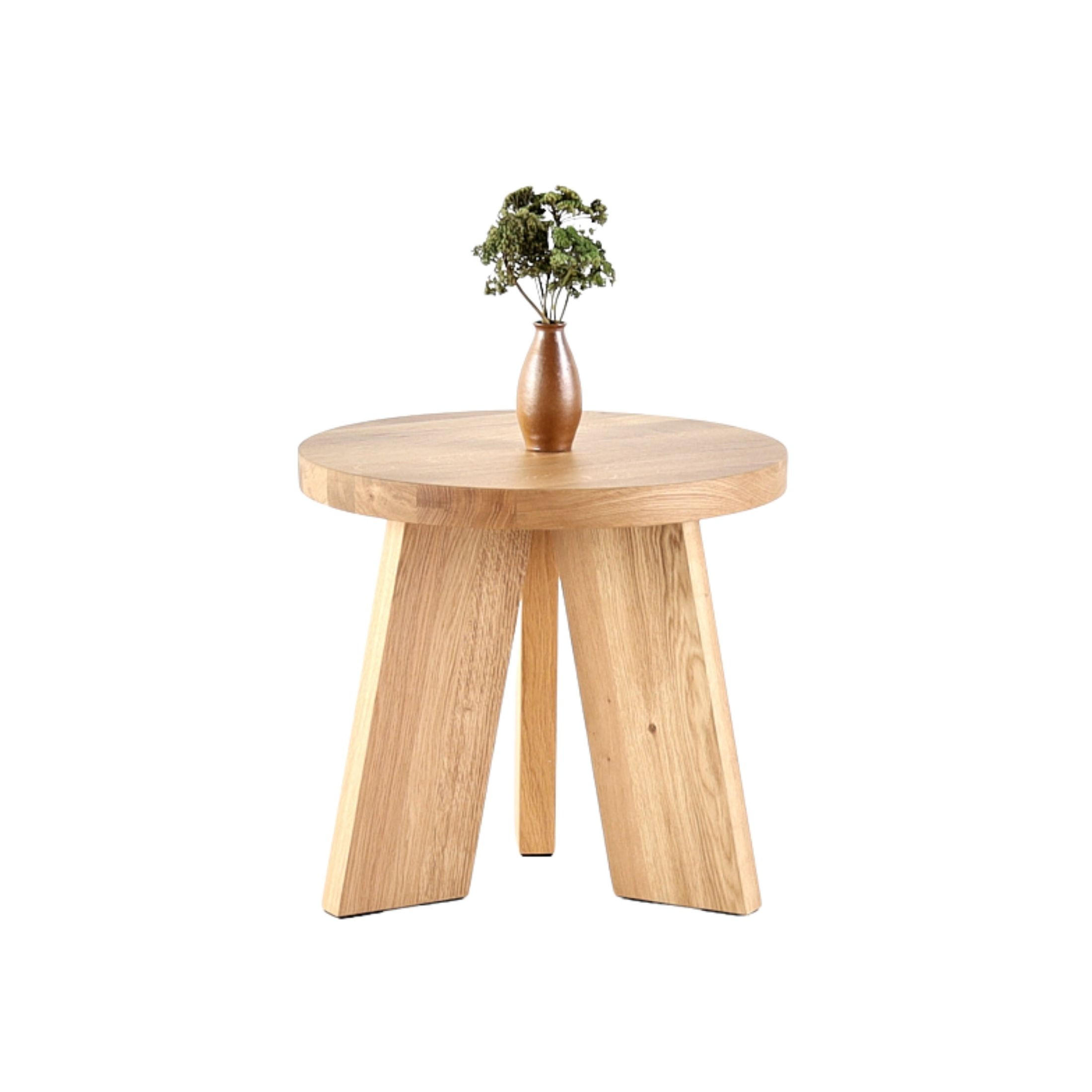 COUCHTISCH Eichenholz vollmassiv rund Naturbelassenen 70/70/45 - Naturfarben, Holz (70/70/45cm)