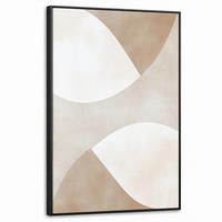 LEINWAND Bilder mit Rahmen - Braun - Japandi - Abstrakt - 60x90 - Sandfarben, Textil (60/90cm) - MuchoWow
